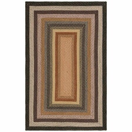 SAFAVIEH 3 X 5 Ft. Small Rectangle Braided- Blue And Multi Hand Made Rug BRD308A-3